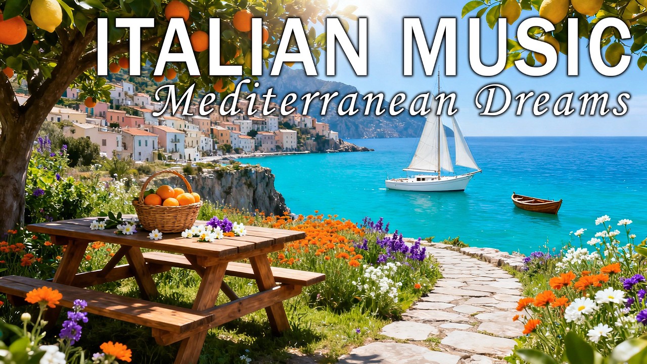 🎶 Italian Vibes & Mediterranean Music 🎶 2+ Hours Scenic Amalfi Coast & Lake Como Relaxation 4K