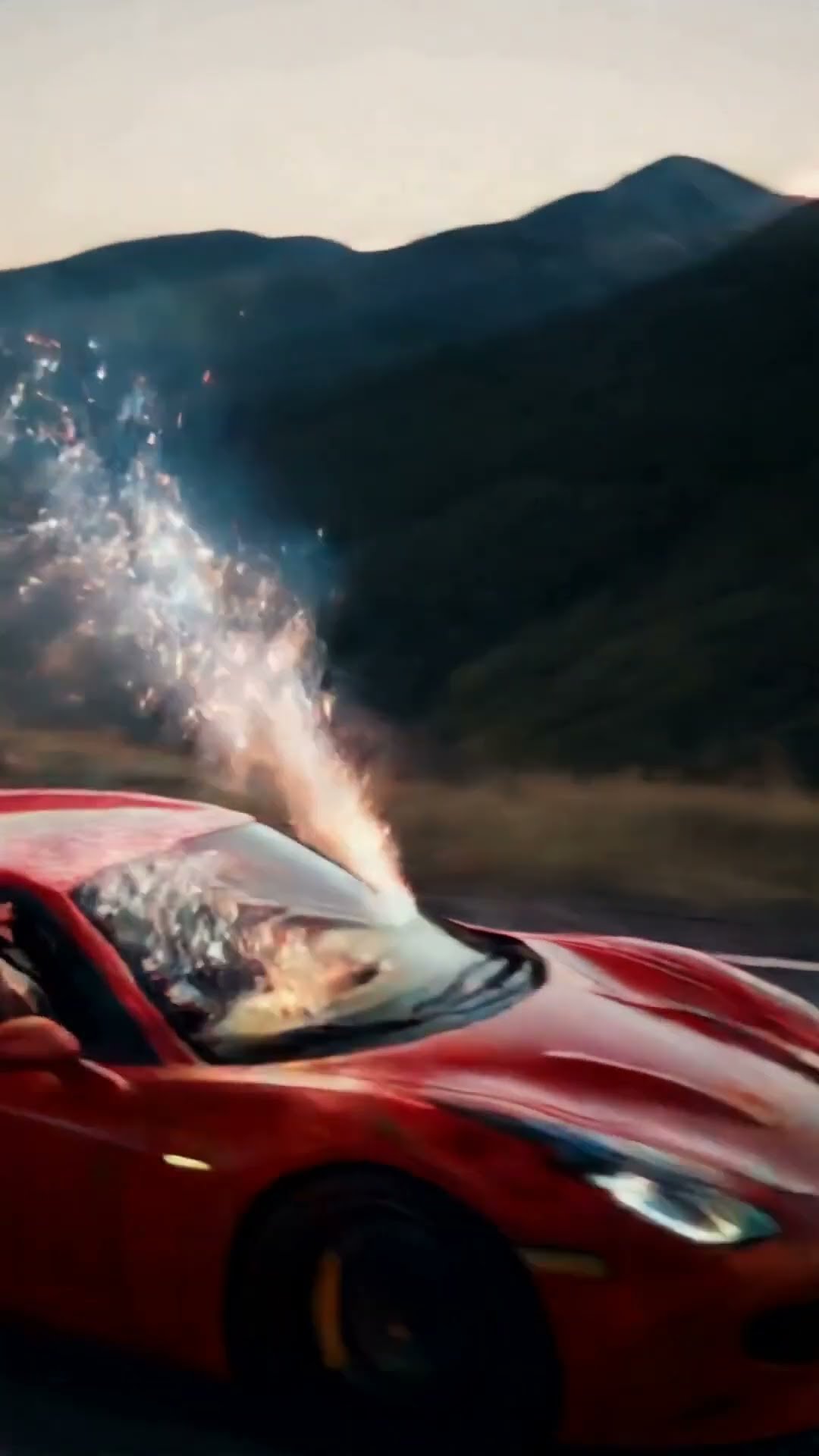 Ferrari spews SPARKS on the Road!