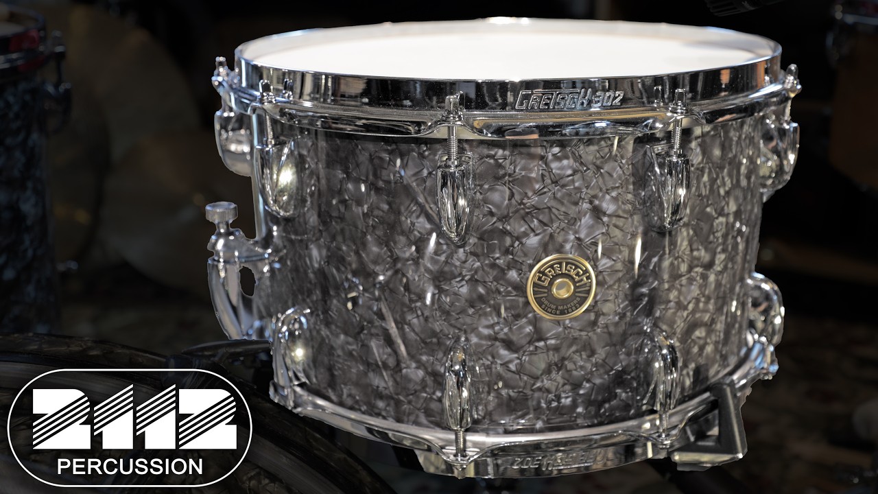 Gretsch Broadkaster Snare Drum 8x14 Deep Black Marine Pearl - YouTube