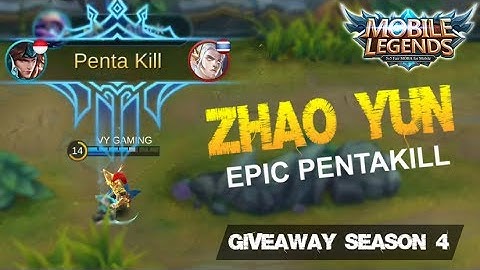 Mobile Legends - CRAZY Zhao Yun PENTAKILL Gameplay!!! 100K Damage + Giveaway S4