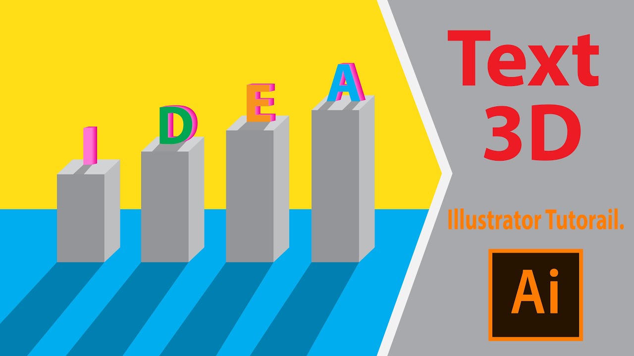 Make 3D Text Easy | Adobe illustrator tutorial - YouTube