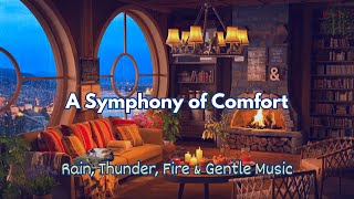 A Symphony of Comfort: Rain, Thunder, Fire & Gentle Music