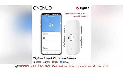 ONENUO Zigbee Smart Vibration Sensor Detection Tuya Smart Life APP Notification Real-Time Motion Sho