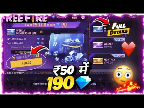 FREE FIRE NEW MEMBER SHIP. & NEW LITE WEEKLY FREE FIRE MEMBERSHIP # ...