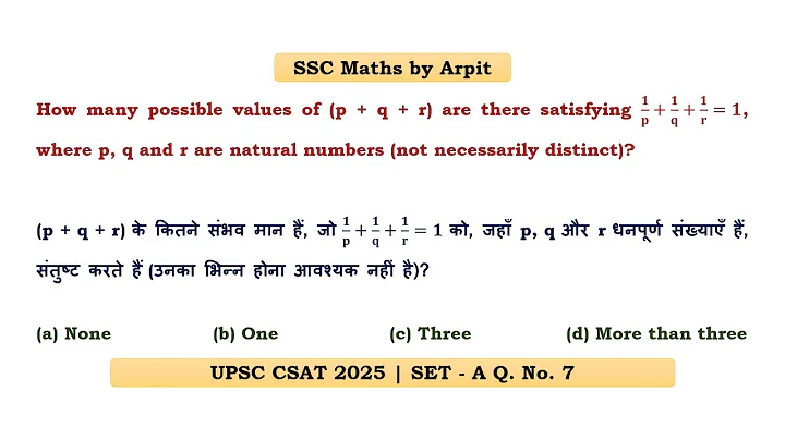 How many possible values of (p + q + r) are there satisfying 𝟏/𝐩 + 𝟏/𝐪 + 𝟏/𝐫 = 𝟏, where p, q #csat