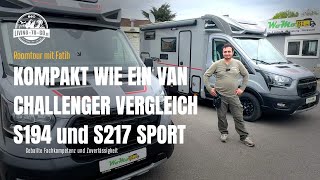 Vergleich: Challenger S194 + S217 Sport. Kompakter Teilintegrierter in den Maßen eines Kastenwagens