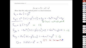 Unit 22-8 Critical Points in Surfaces - MATH 121