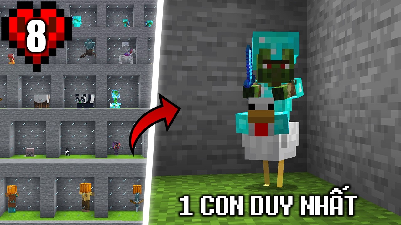 TÔI BẮT 51 SINH VẬT HIẾM NHẤT trong Minecraft Hardcore