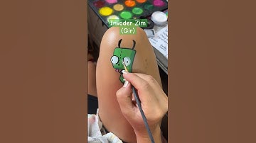Here is a painting of Gir from invader Zim! Comment requests! #invaderzim #facepainting #facepaint