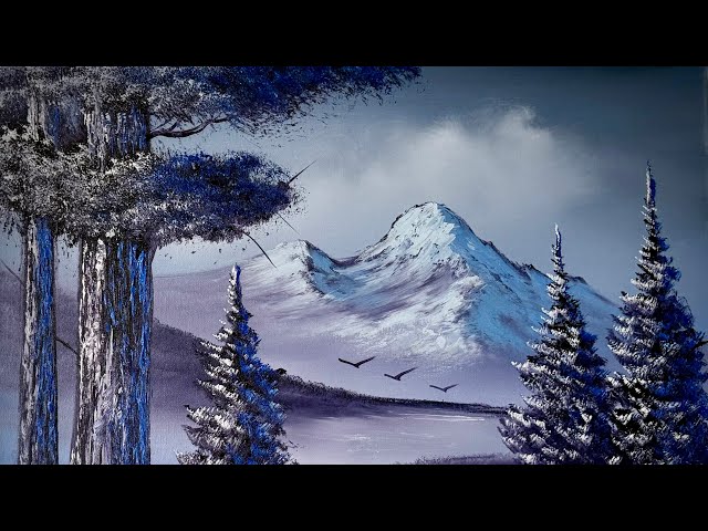 絵画 Winter Mountains Winter Mountain Landscape Tutorial #LIVEArt #OilPainting
