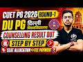 CUET PG DU 2026 Result Out Step by Step process to Accept Seat &amp; Fees Payment Complete Process