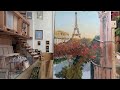 Вид прекрасного Парижа. Фрамент урока по живописи мастихином.