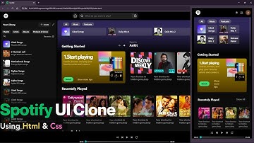 Spotify UI Clone Showcase | Music Player Design Using HTML & CSS