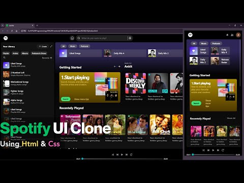 Spotify UI Clone Showcase | Music Player Design Using HTML & CSS