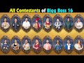 Bigg Boss 16 all Contestants list Name and Details