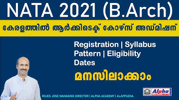 NATA 2021(B.Arch.) | Eligibility | Exam Pattern, Syllabus | No Drawing | Alpha Academy | Rojes Jose
