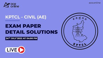 KPTCL CIVIL (AE) Exam Paper detail Solutions By ACE Experts | ACE Online Live