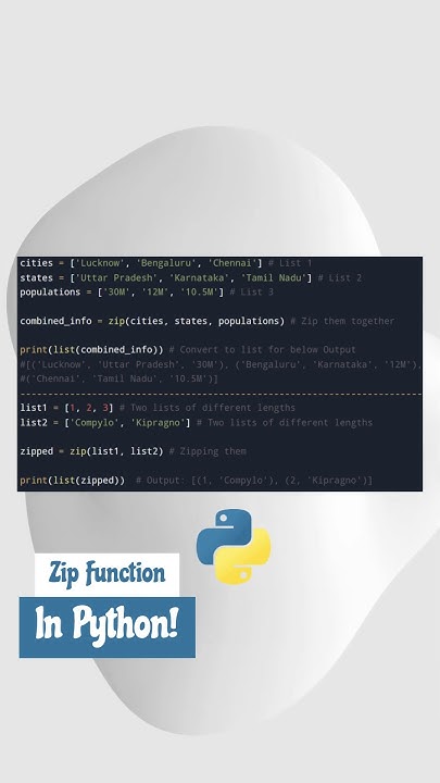 40 Python Theory - Zip Function In Python - YouTube