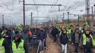 French transit workers protest pension reforms