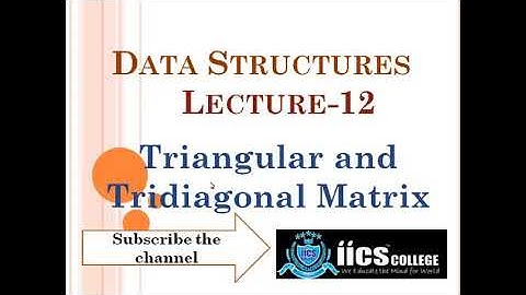 Data Structures | Triangular & Tridiagonal Matrix | By Riyaz Sir | IICS COLLEGE