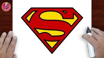 How to Draw Superman Logo step by step - Easy Superman Logo Drawing