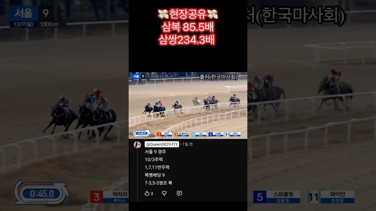 역시 현장고유는 흐름이다!! #경마방송 #아이브 #고배당경마 #유튜버 #경마예상 #좋아요 #경마#렛츠런파크