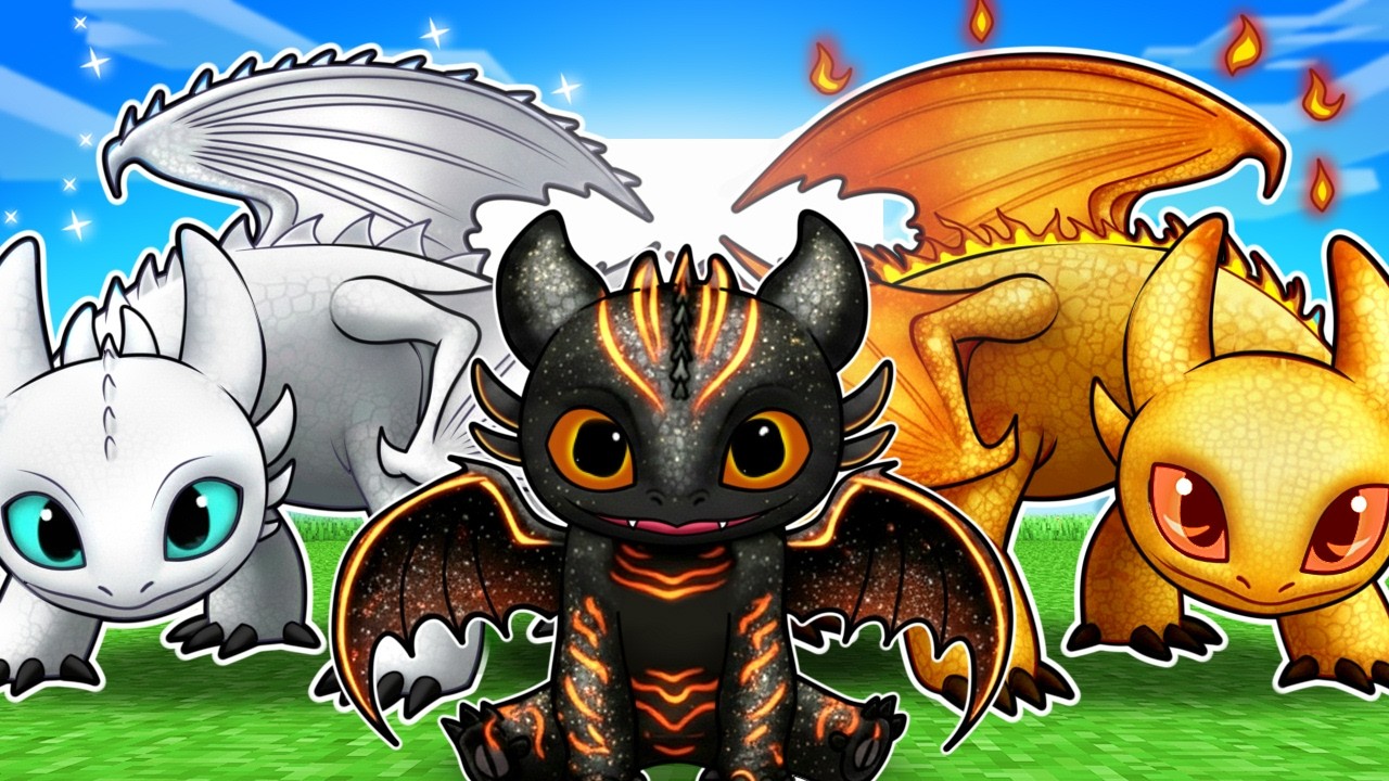 A FAMÍLIA do FÚRIA da LUA e FÚRIA do SOL no COMO TREINAR SEU DRAGÃO Minecraft !