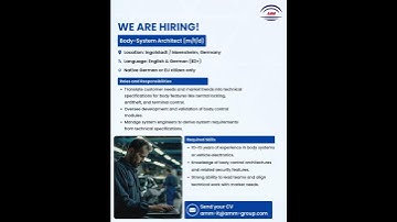 We’re #Hiring || Position: Body-System Architect (m/f/d)