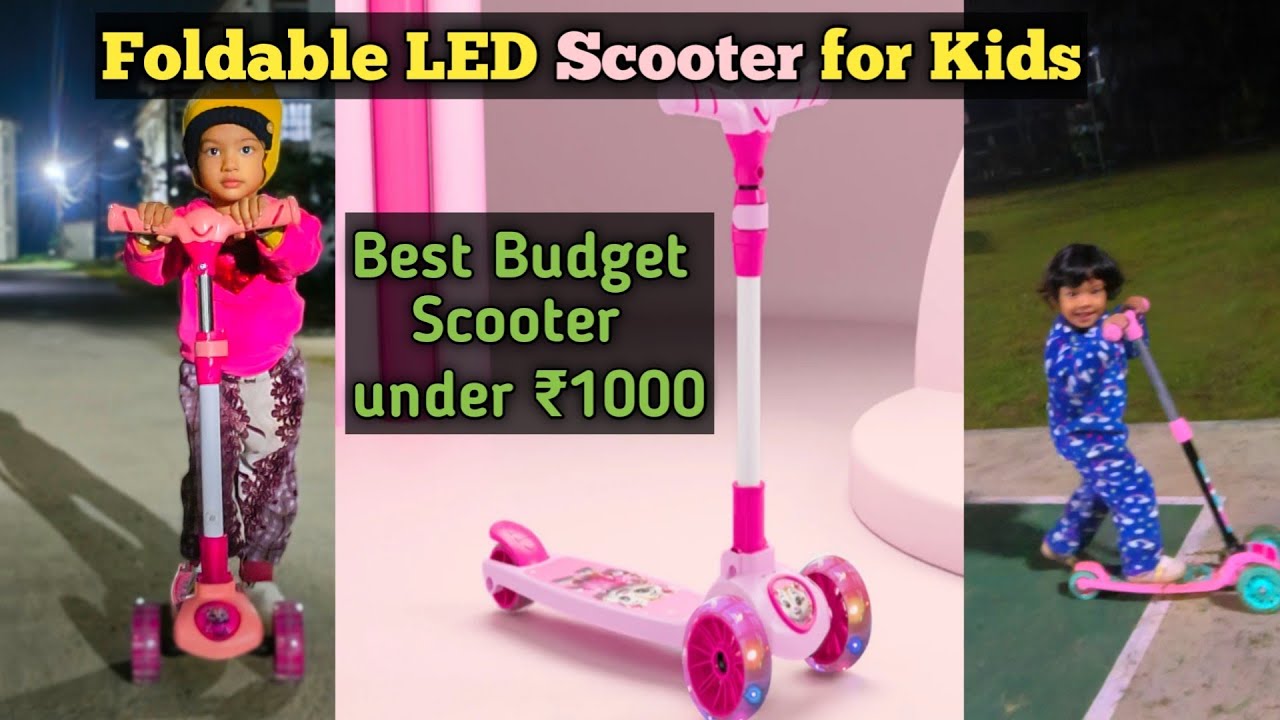 Miss & Chief 3 Wheel Kick Scooter  | Foldable LED Scooter for Kids | Best Budget Scooter under ₹1000