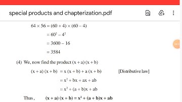 nios 10. maths. chapter 4. special products and factorization. part 2