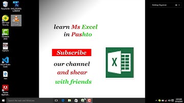 Learn Conditional Formatting of excel in pashto..