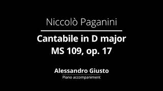 Vignette de la vidéo "N. PAGANINI, Cantabile D major op 17 | Piano accompaniment"