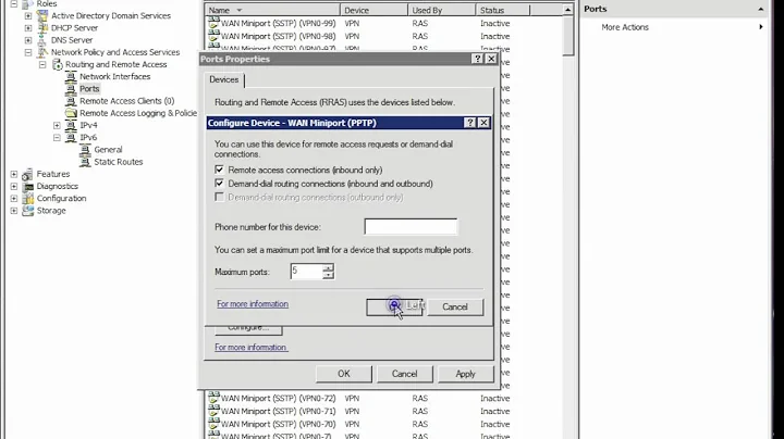 How to setup RRAS / VPN on server 2008 R2