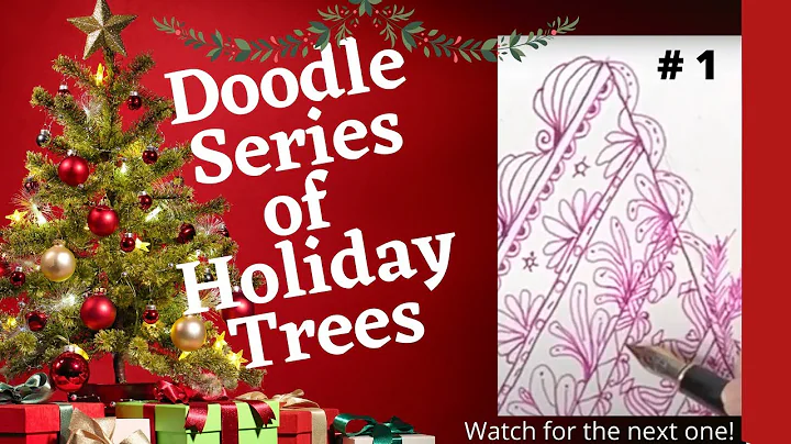 Series of Christmas Trees #1, Zentangle Patterns in Trees Watch Me Doodle for Crafts, BuJo, Journals