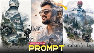 🔥Instagram Trending Cinematic Double Exposure Travel AI Poster Photo Editing Tutorial screenshot 5