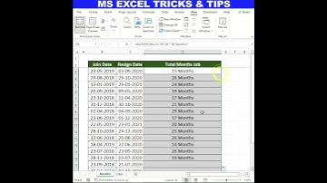 Excel के छोटे फंकशन बड़े काम 👍😊 DIFFERENCE BEETWEEN TWO DATES IN MONTHS & DAY #shorts #shortsvideo