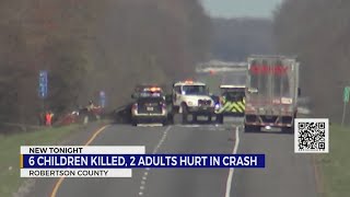 6 children killed, 2 adults injured in multi-vehicle crash in Robertson County