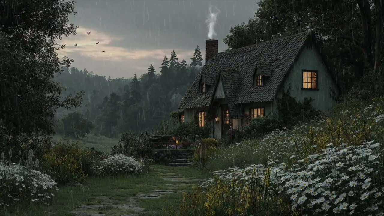 POV: Stormy Evening At the Cottage In the Countryside | Cottagecore | Cozy Rain Ambience ⛈️