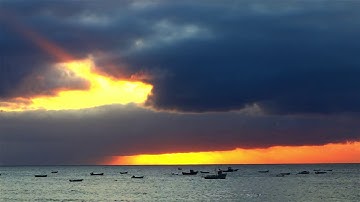 COPYRIGHT ROYALTY  FREE ! Beautiful Boats in Ocean Sunset Time-Lapse