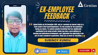 Ex-Employee Feedback | Subinoy Kundu | FSS - CBD | Kolkata | Genius HRTech Limited