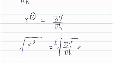Making r the subject of a formula - Volume of a cone  = pi/3 (r)^2 h