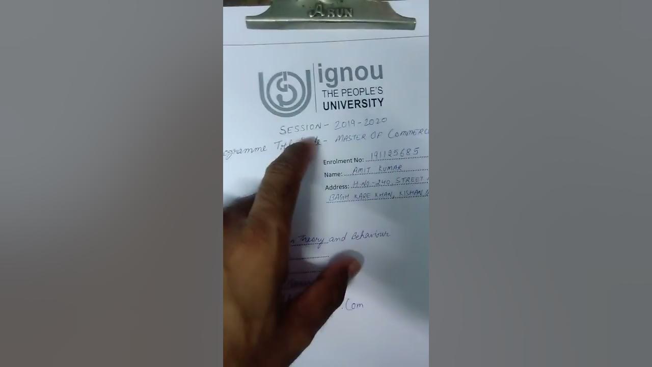 Ignou assignment front page download and how to fill information youtube