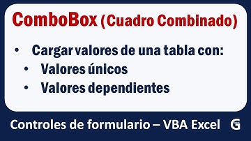 #1 - ComboBox ✅ cargar valores únicos y dependientes  | Controles de Formulario | VBA Excel