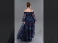 Mor mavi batik uzun kol kayk yaka byk beden abiye elbise abu1803