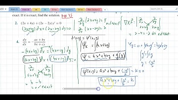 Math 55 Section 2.6 Exact and Integrating Factors