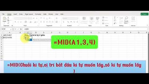 Hàm MID hàm tách lấy kí tự ở giữa trong Excel