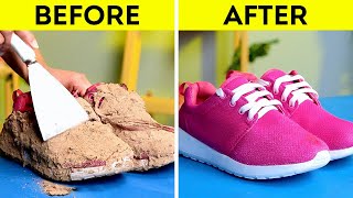 HOW TO MAKE DIRTY OLD SHOES LIKE A BRAND NEW || Shoe Cleaning & Repair Hacks