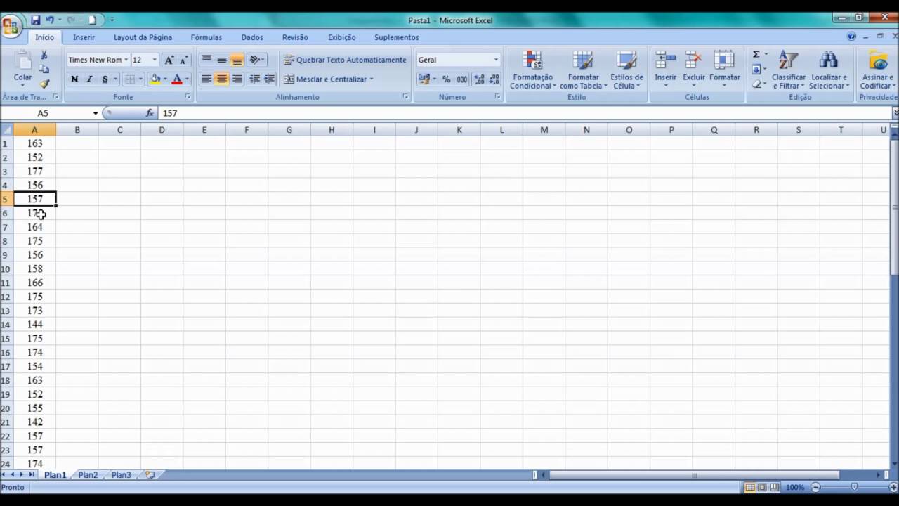 Organizando dados numéricos no Excel - YouTube