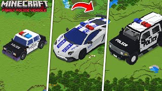 Minecraft FAMILY POLICE VEHICLE BUILD CHALLENGE : NOOB vs PRO vs HACKER / Animation