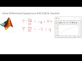 Solve Differential Equations in MATLAB and Simulink